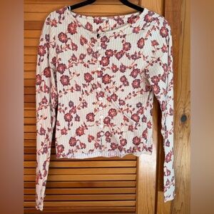 Free people Floral Button-Up Long Sleeve Top